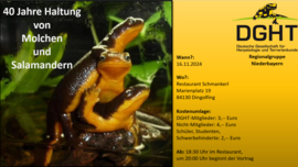 Banner 40 Jahre Haltung von Molchen und Salamandern