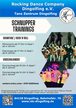 Banner Anfängertraining Showtanz ab 8 Jahren