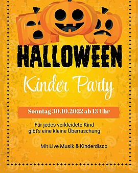 Banner HALLOWEEN Kinder-Party mit Live-Musik und Kinderdisco