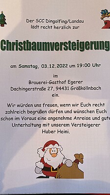 Banner Christbaumversteigerung