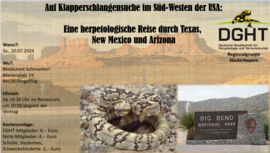 Banner Auf Klapperschlangensuche im Süd-Westen der USA: Eine herpetologische Reise durch Texas, New Mexico und Arizona